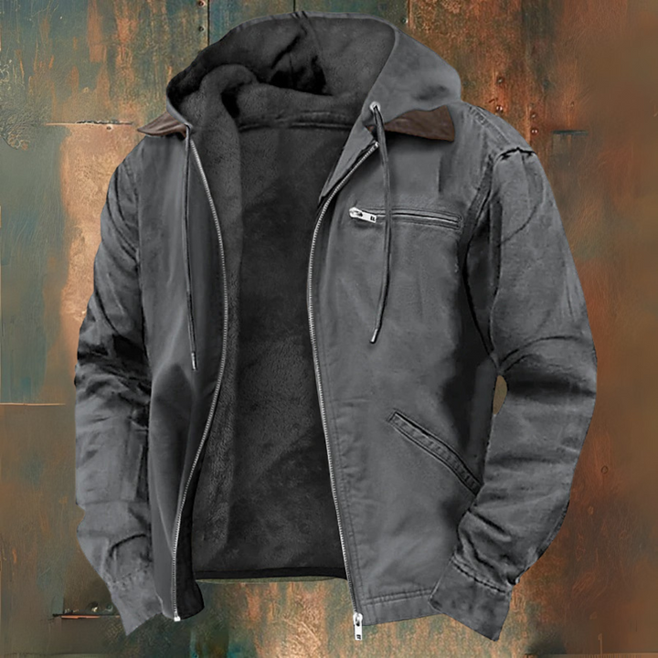 Hooded zip-up sweatshirt