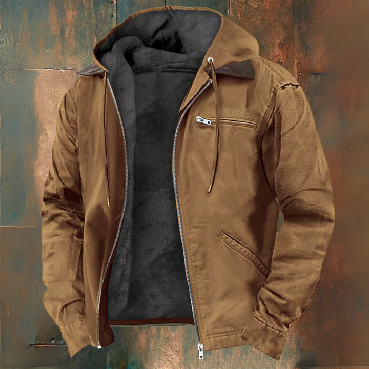Hooded zip-up sweatshirt